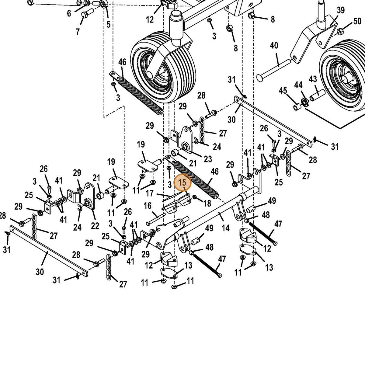 Grasshopper part 724663 — IPL diagram snippet (6x zoom, amber highlight)
