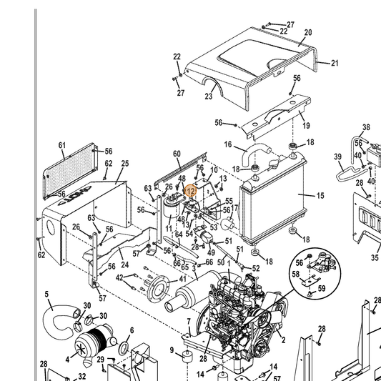 Grasshopper part 724928 — IPL diagram snippet (6x zoom, amber highlight)