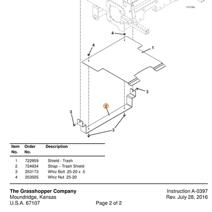Grasshopper part 724934 — IPL diagram snippet (6x zoom, amber highlight)