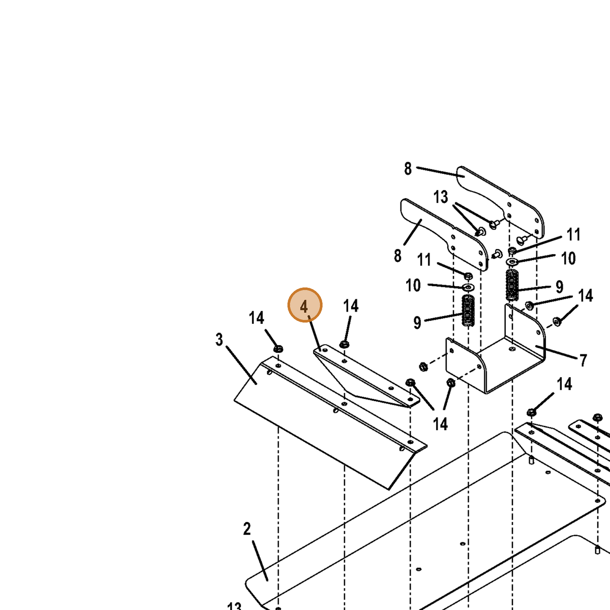 Grasshopper part 724972 — IPL diagram snippet (6x zoom, amber highlight)