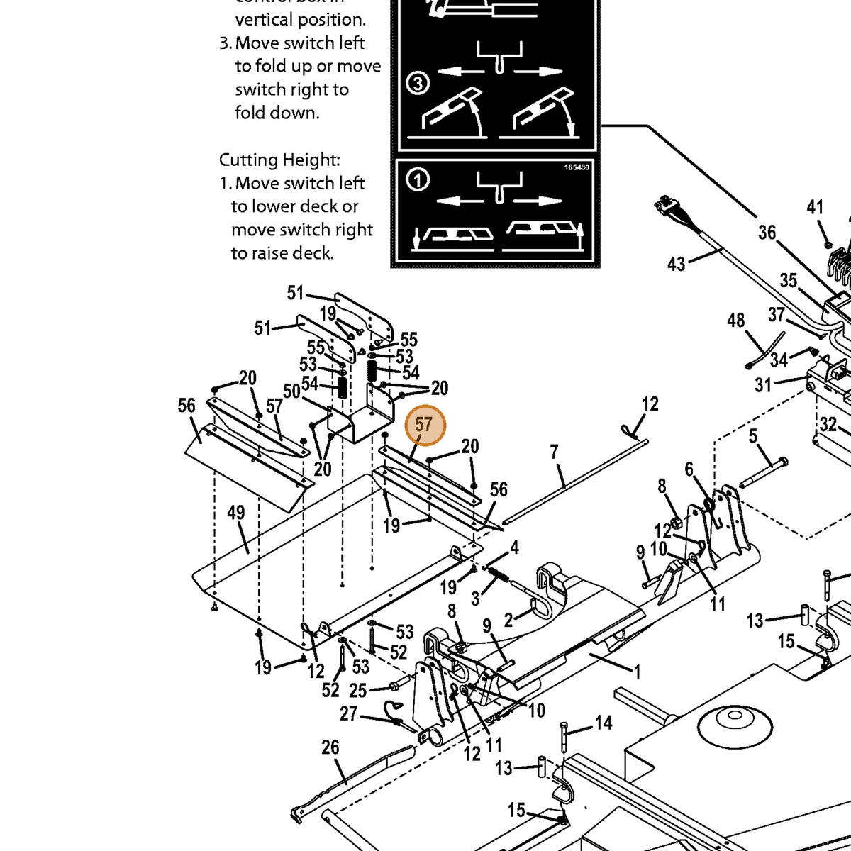 Grasshopper part 724974 — IPL diagram snippet (6x zoom, amber highlight)