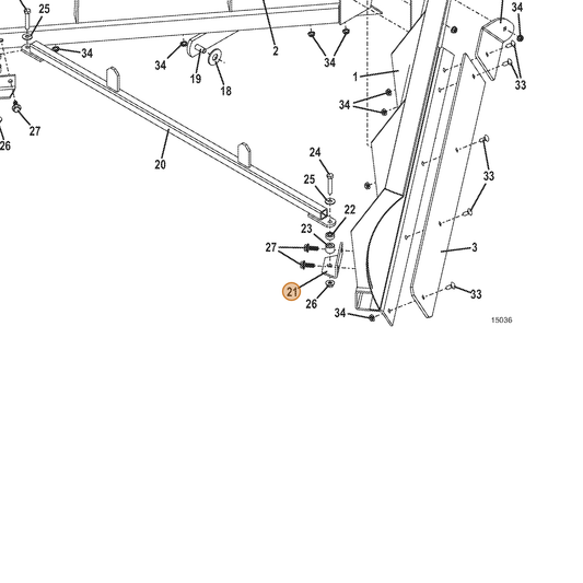 Grasshopper part 725011 — IPL diagram snippet (6x zoom, amber highlight)