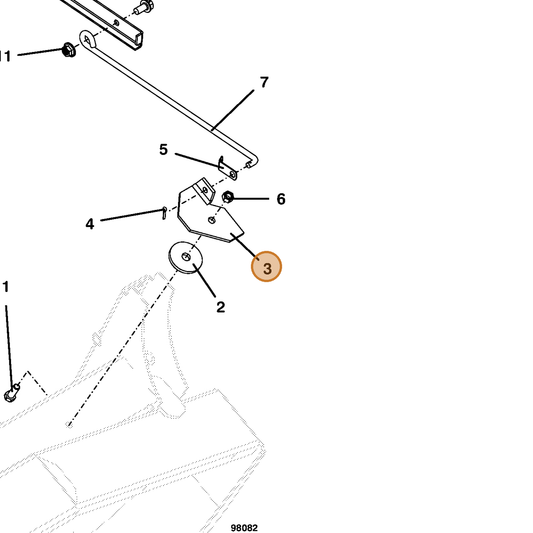 Grasshopper part 725020 — IPL diagram snippet (6x zoom, amber highlight)