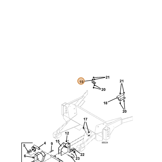 Grasshopper part 725036 — IPL diagram snippet (6x zoom, amber highlight)