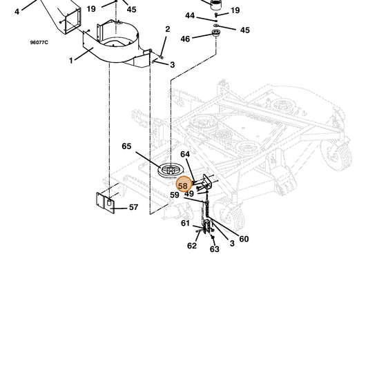 Grasshopper part 725041 — IPL diagram snippet (6x zoom, amber highlight)