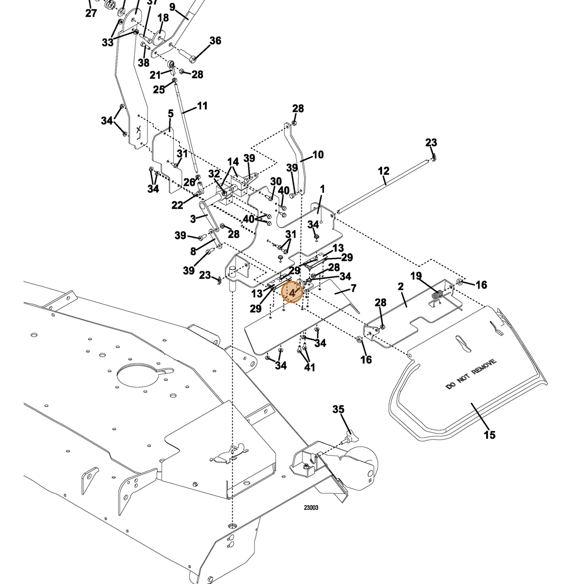 Grasshopper part 725117 — IPL diagram snippet (6x zoom, amber highlight)