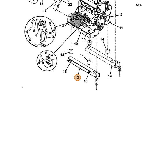 Grasshopper part 725300 — IPL diagram snippet (6x zoom, amber highlight)
