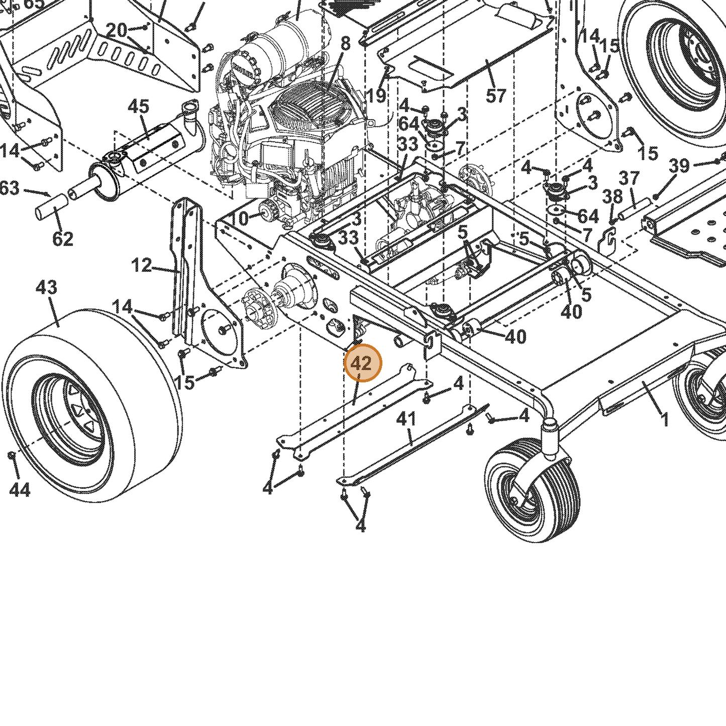 Grasshopper part 725304 — IPL diagram snippet (6x zoom, amber highlight)