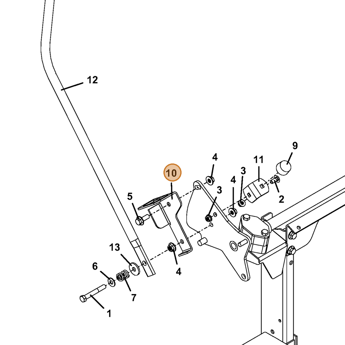 Grasshopper part 725361 — IPL diagram snippet (6x zoom, amber highlight)