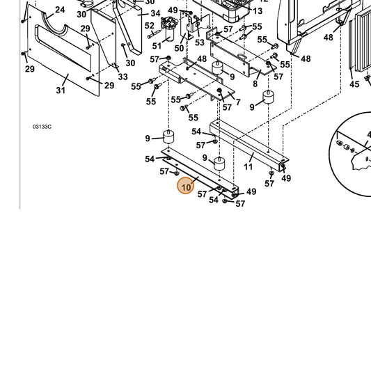 Grasshopper part 725383 — IPL diagram snippet (6x zoom, amber highlight)