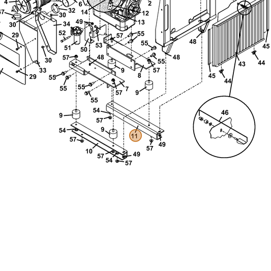 Grasshopper part 725384 — IPL diagram snippet (6x zoom, amber highlight)