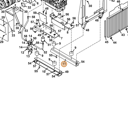 Grasshopper part 725389 — IPL diagram snippet (6x zoom, amber highlight)