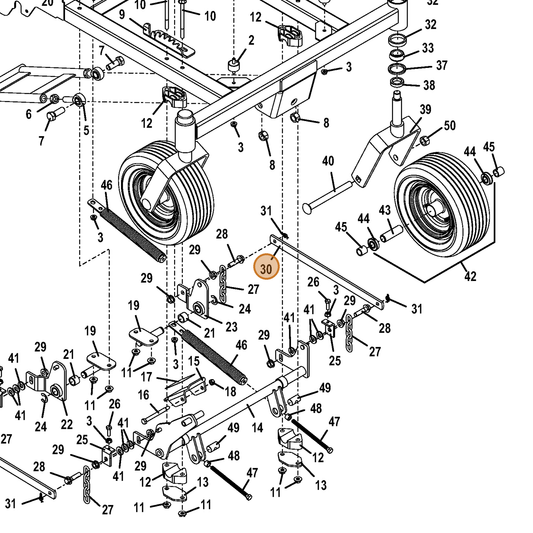 Grasshopper part 725423 — IPL diagram snippet (6x zoom, amber highlight)