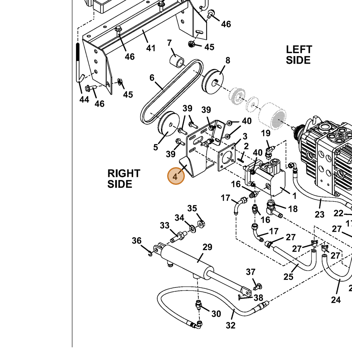 Grasshopper part 725504 — IPL diagram snippet (6x zoom, amber highlight)
