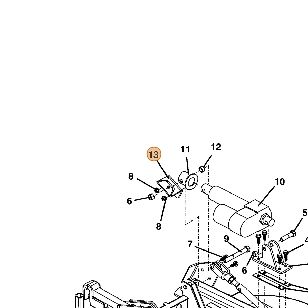 Grasshopper part 726027 — IPL diagram snippet (6x zoom, amber highlight)