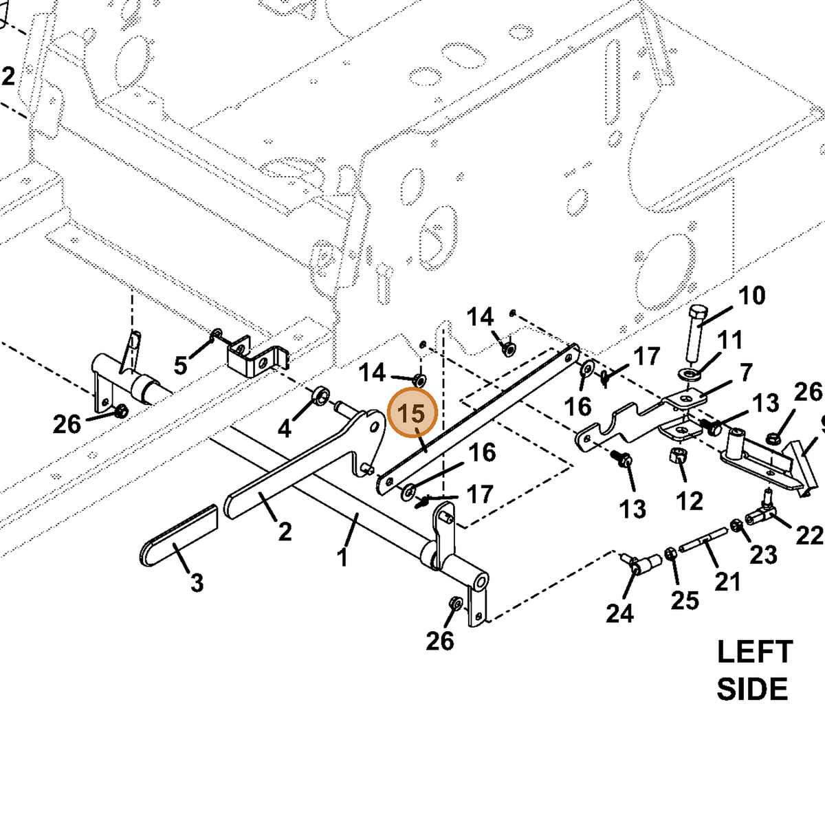 Grasshopper part 726031 — IPL diagram snippet (6x zoom, amber highlight)
