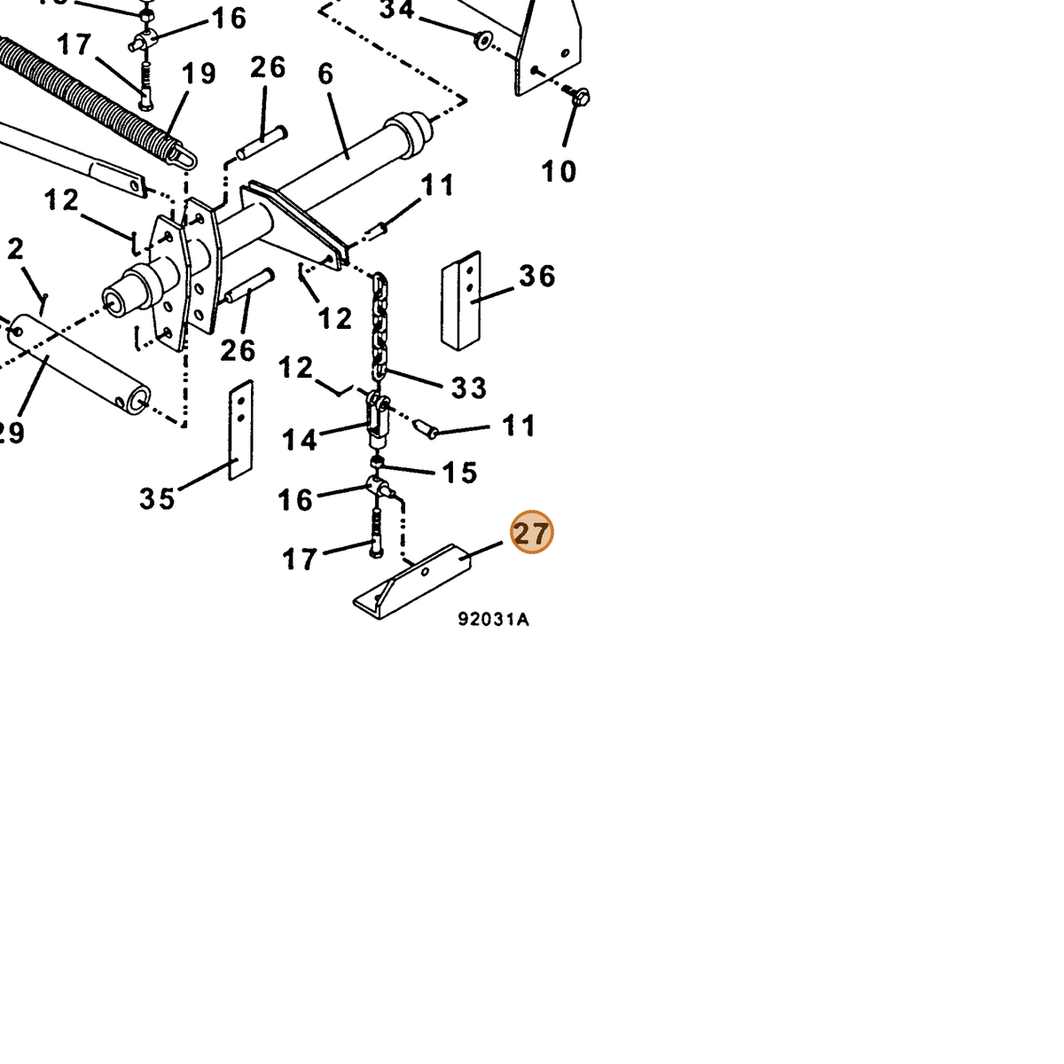 Grasshopper part 726052 — IPL diagram snippet (6x zoom, amber highlight)