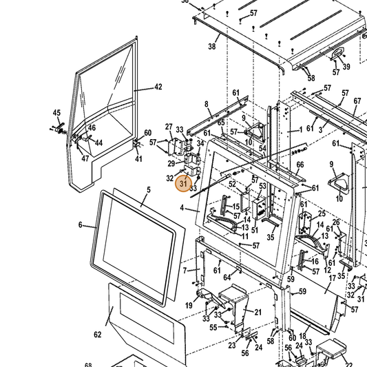 Grasshopper part 726067 — IPL diagram snippet (6x zoom, amber highlight)