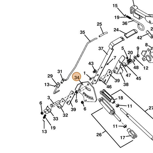 Grasshopper part 726094 — IPL diagram snippet (6x zoom, amber highlight)