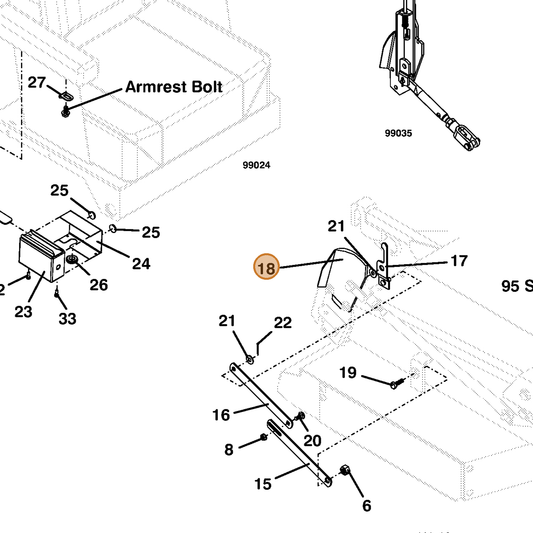 Grasshopper part 726101 — IPL diagram snippet (6x zoom, amber highlight)