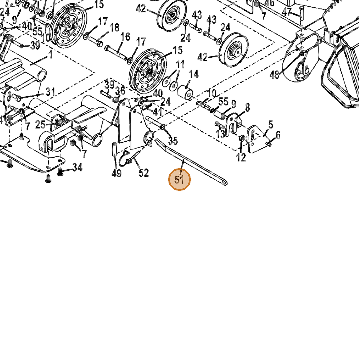 Grasshopper part 726122 — IPL diagram snippet (6x zoom, amber highlight)