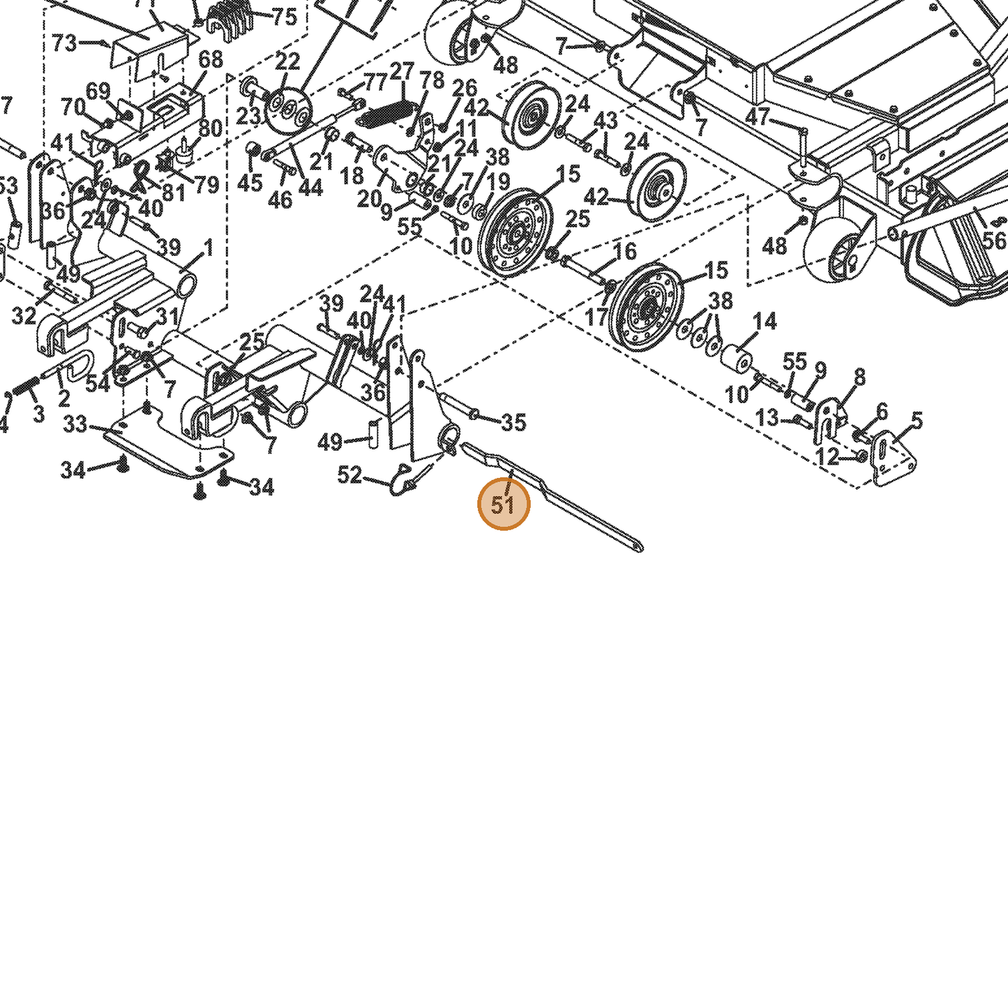 Grasshopper part 726124 — IPL diagram snippet (6x zoom, amber highlight)