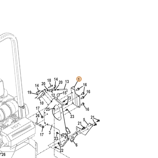 Grasshopper part 726155 — IPL diagram snippet (6x zoom, amber highlight)