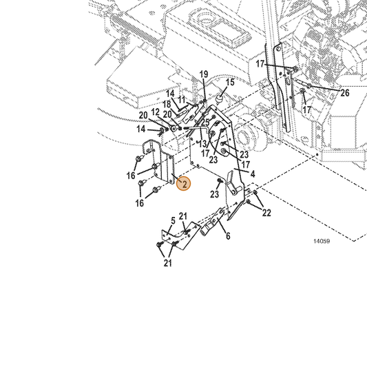 Grasshopper part 726156 — IPL diagram snippet (6x zoom, amber highlight)