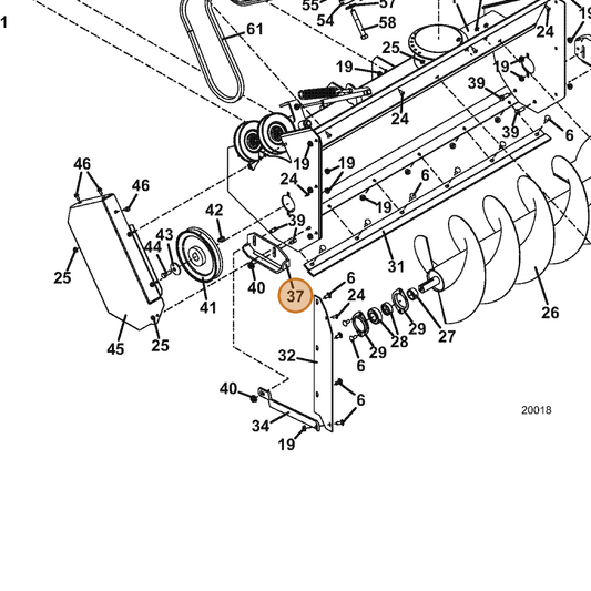 Grasshopper part 726207 — IPL diagram snippet (6x zoom, amber highlight)