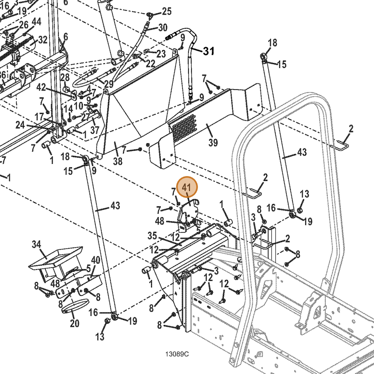 Grasshopper part 726313 — IPL diagram snippet (6x zoom, amber highlight)