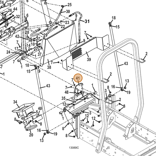Grasshopper part 726313 — IPL diagram snippet (6x zoom, amber highlight)