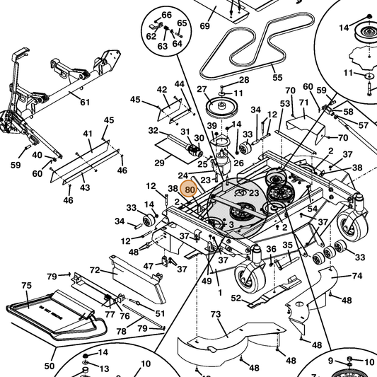 Grasshopper part 729003 — IPL diagram snippet (6x zoom, amber highlight)