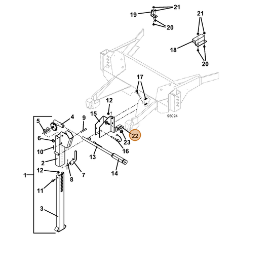 Grasshopper part 729006 — IPL diagram snippet (6x zoom, amber highlight)