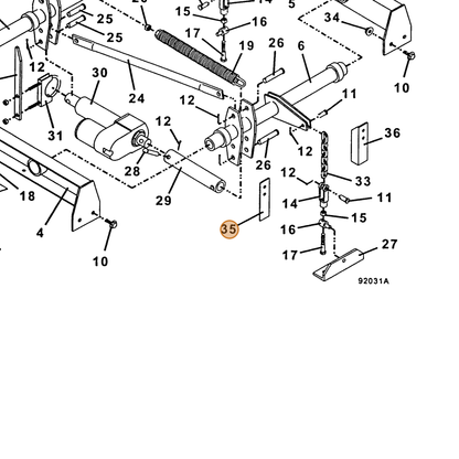 Grasshopper part 729029 — IPL diagram snippet (6x zoom, amber highlight)