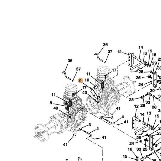 Grasshopper part 729037 — IPL diagram snippet (6x zoom, amber highlight)