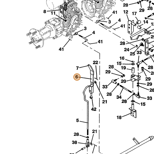 Grasshopper part 729046 — IPL diagram snippet (6x zoom, amber highlight)