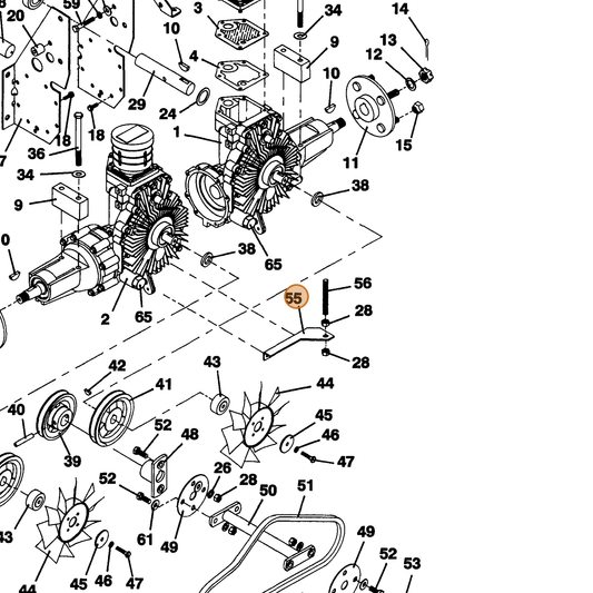 Grasshopper part 729055 — IPL diagram snippet (6x zoom, amber highlight)