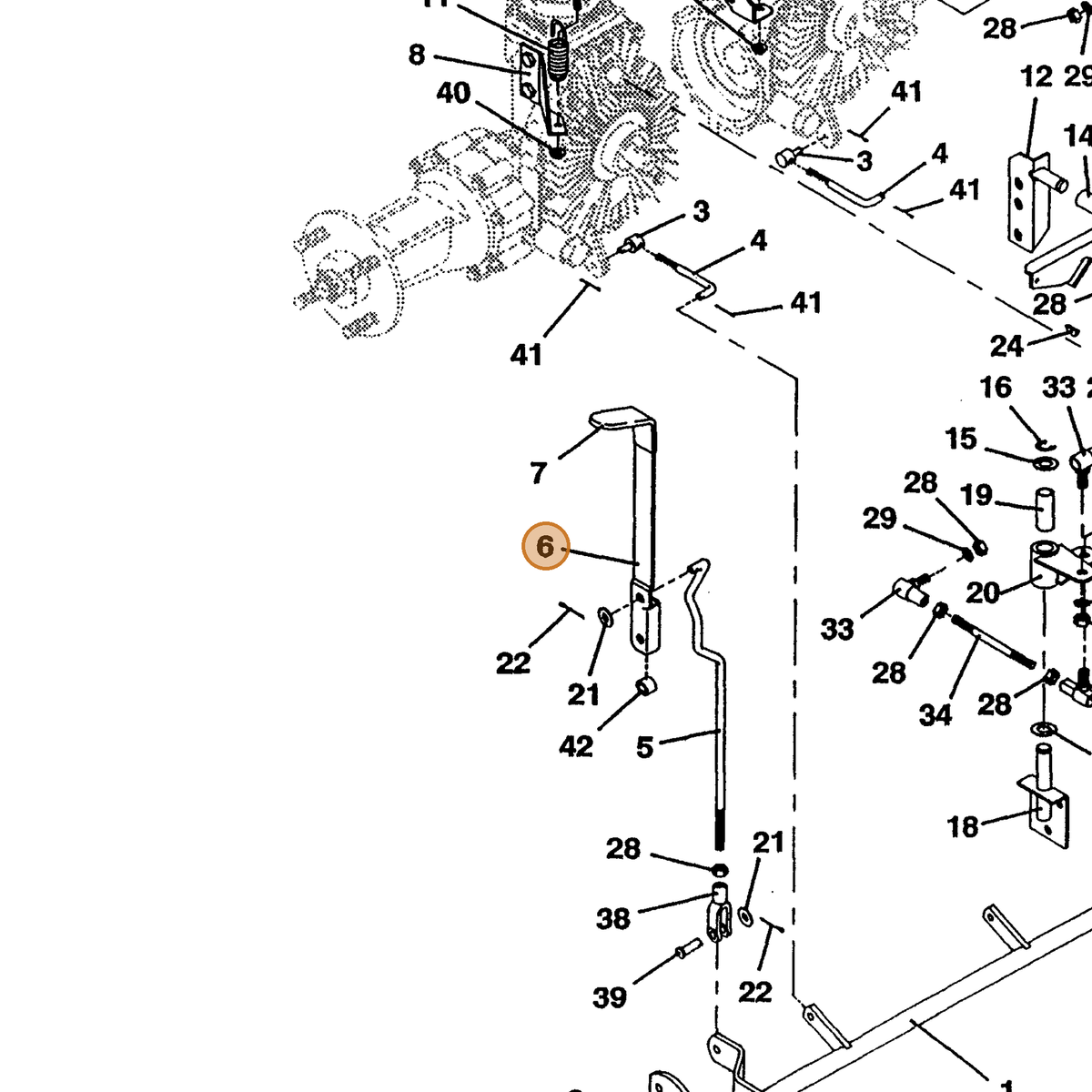 Grasshopper part 729060 — IPL diagram snippet (6x zoom, amber highlight)