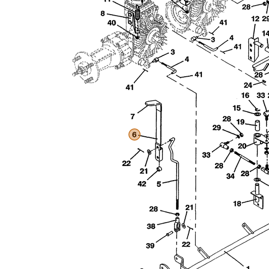 Grasshopper part 729060 — IPL diagram snippet (6x zoom, amber highlight)