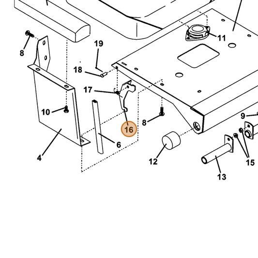 Grasshopper part 729063 — IPL diagram snippet (6x zoom, amber highlight)