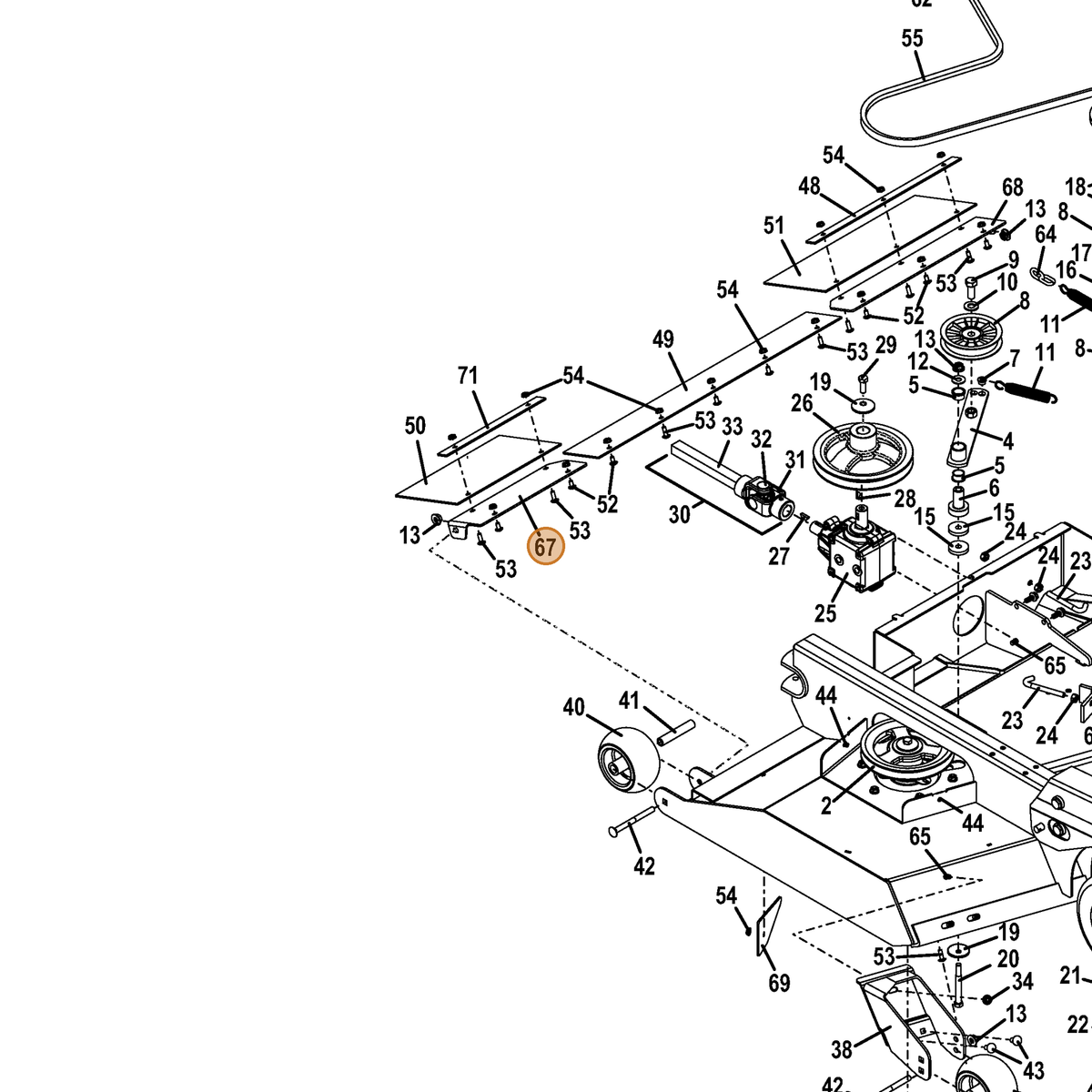 Grasshopper part 729110 — IPL diagram snippet (6x zoom, amber highlight)