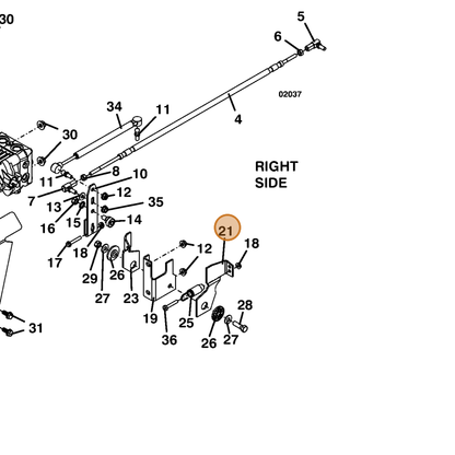 Grasshopper part 729136 — IPL diagram snippet (6x zoom, amber highlight)