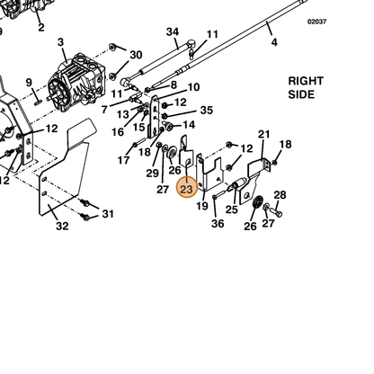Grasshopper part 729138 — IPL diagram snippet (6x zoom, amber highlight)