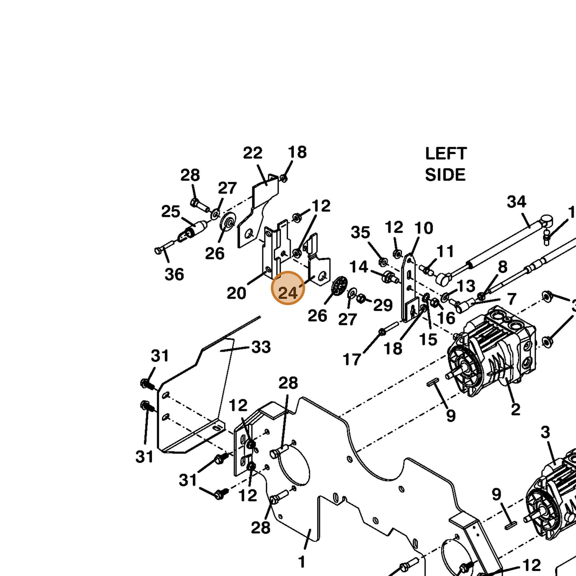Grasshopper part 729139 — IPL diagram snippet (6x zoom, amber highlight)