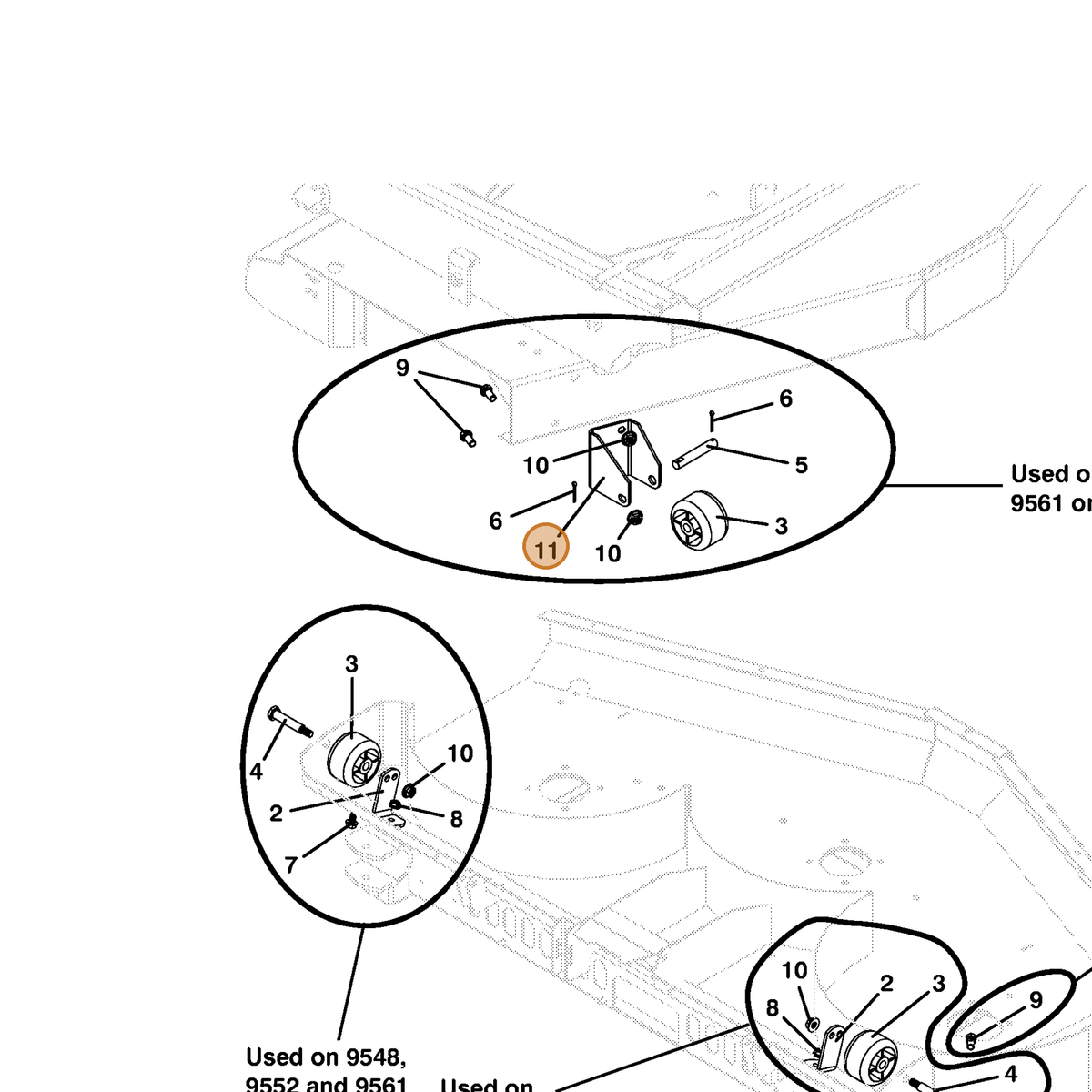 Grasshopper part 729153 — IPL diagram snippet (6x zoom, amber highlight)