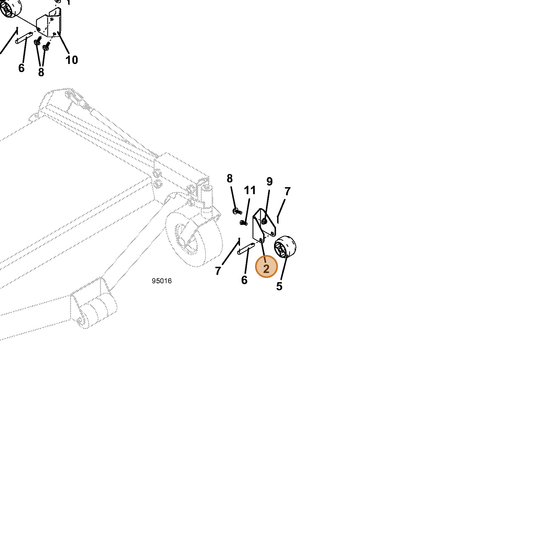 Grasshopper part 729154 — IPL diagram snippet (6x zoom, amber highlight)