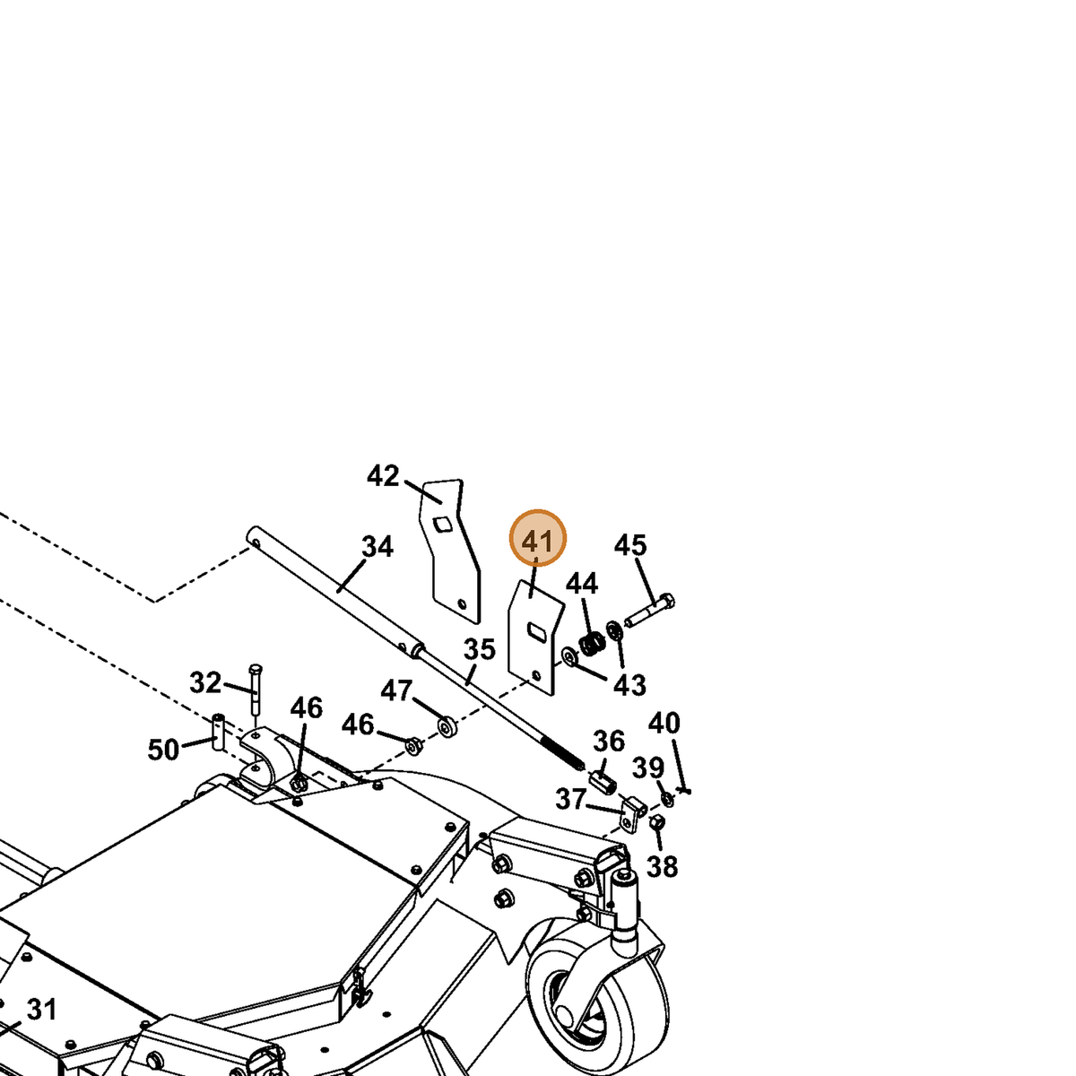 Grasshopper part 729169 — IPL diagram snippet (6x zoom, amber highlight)
