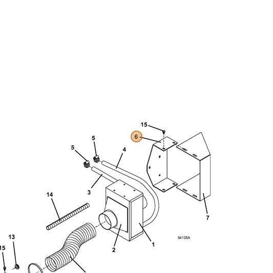Grasshopper part 729207 — IPL diagram snippet (6x zoom, amber highlight)
