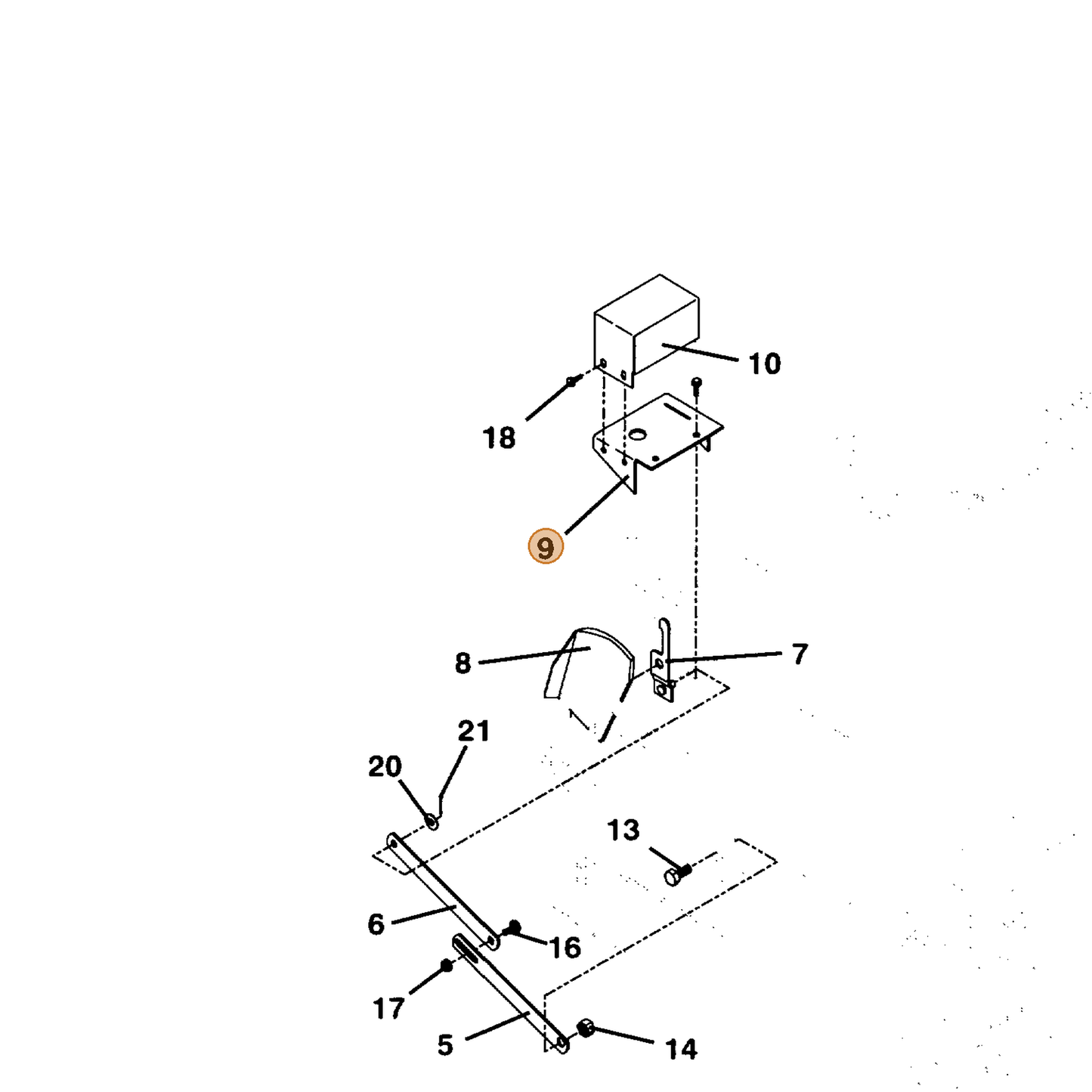 Grasshopper part 729212 — IPL diagram snippet (6x zoom, amber highlight)