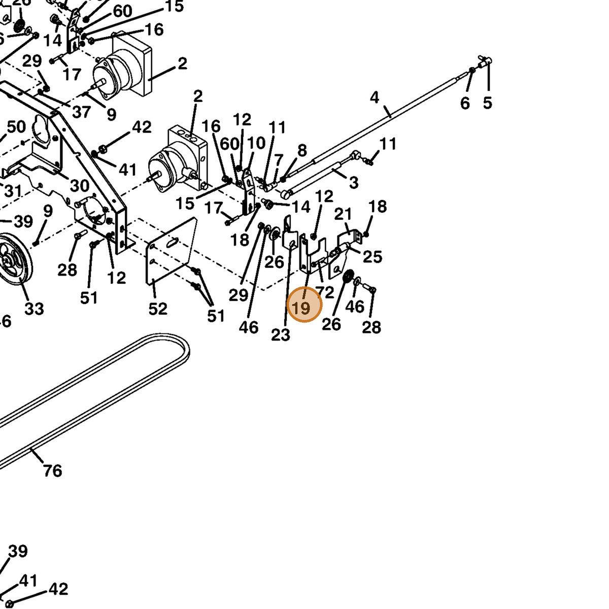 Grasshopper part 729227 — IPL diagram snippet (6x zoom, amber highlight)